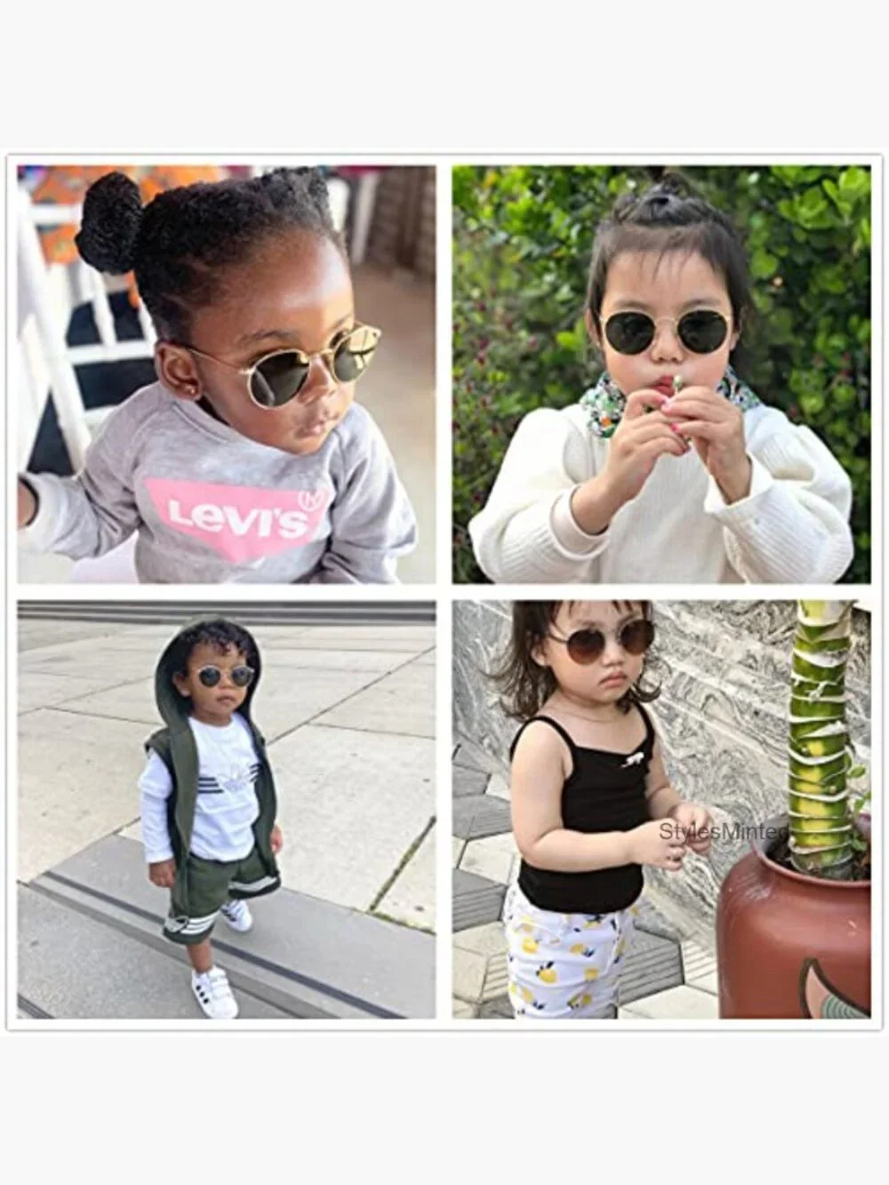 Polarized Kids Sunglasses Classic Metal Frame UV Protection Age 0-18